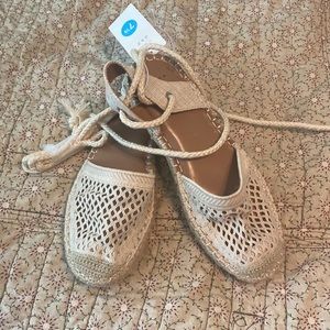 Lace up mesh sandal